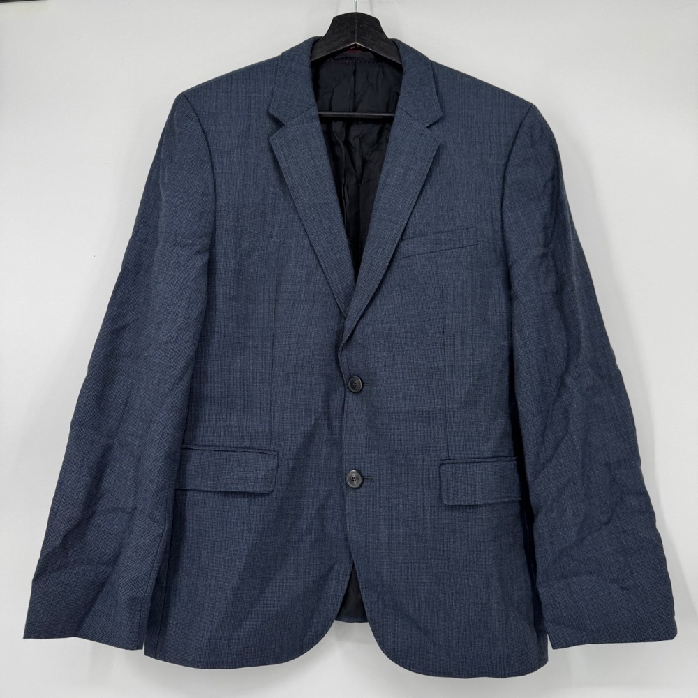 Hugo Boss Mens 40S Blue Virgin Wool Two Button Blazer Sport Coat Jacket